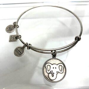 Alex and Ani Elephant Charm Bracelet - Silver Finish Expands 2"- 3.5"